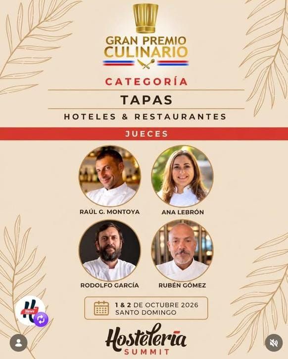 Cartel del Gran Premio Culinario, categoría tapas, con Rubén Gómez entre los jueces